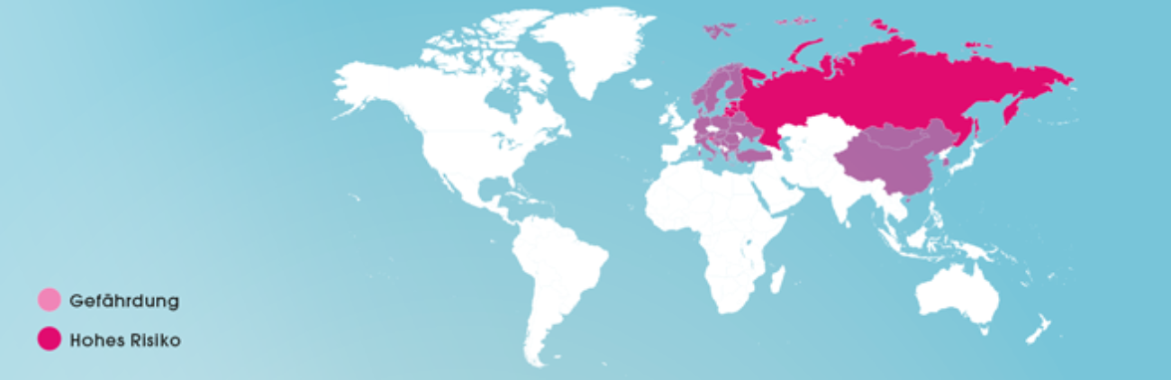 FSME: Übersicht zum weltweiten Vorkommen.